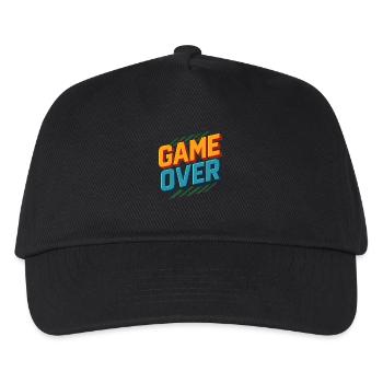 Game Over – Retro Gamer Design - Kinder Basecap - Schwarz - Vorne