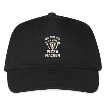 Aus dem Weg – Ich muss Pizza machen - Kinder Basecap - Schwarz - Vorne