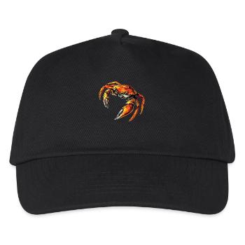 Krebs Krabbe Krebstiere Crab Strandkrabbe Krebse - Kinder Basecap - Schwarz - Vorne