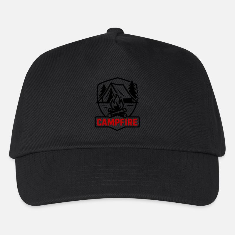 Campfire Camping Tent - Kids’ Baseball Cap - black