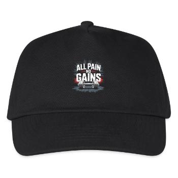 All Pain No Gains - Kein Training, kein Erfolg - Kinder Basecap - Schwarz - Vorne