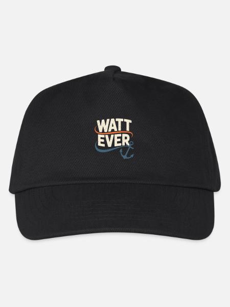 Watt Ever Maritimes Anker Motiv - Kinder Basecap - Schwarz