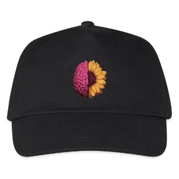 Neurodivergent, autism, ADHD, sunflower, brain - Kids’ Baseball Cap - black - Front