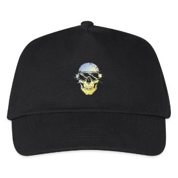 Ski Skibrille Skelett - Kinder Basecap - Schwarz - Vorne