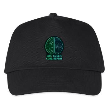 Eat Sleep Code Repeat Geek Design - Kinder Basecap - Schwarz - Vorne