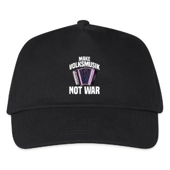 Akkordeon - Make Volksmusik not War - Kinder Basecap - Schwarz - Vorne