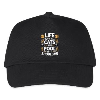 Pool Billiard Spruch Lustig Pool Billiard Geschenk - Kinder Basecap - Schwarz - Vorne