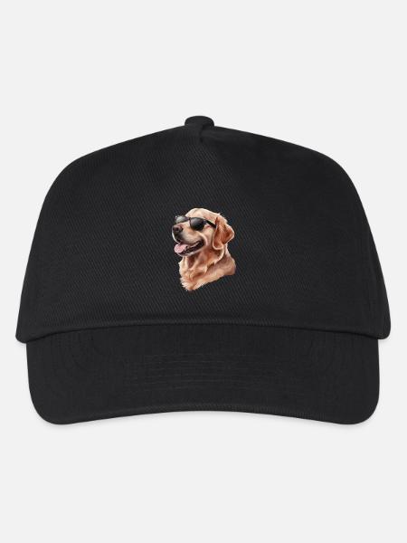 Cooler Golden Retriever Mit Sonnenbrille - Kinder Basecap - Schwarz