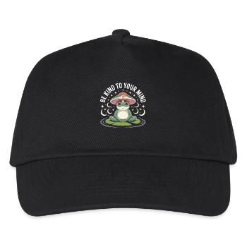 Meditierender Frosch auf Seerose - Kinder Basecap - Schwarz - Vorne