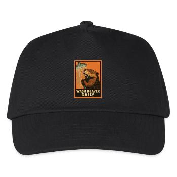 Castor sous la douche avec un dicton amusant - Casquette de baseball Enfant - noir - Devant
