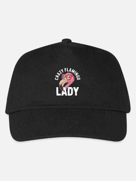 Verrückte Flamingo-Dame - Kinder Basecap - Schwarz