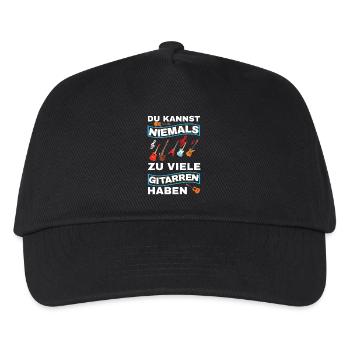 Gitarre Spruch Band Musikinstrument E-Gitarre - Kinder Basecap - Schwarz - Vorne
