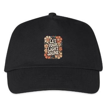 Boho Blumen Lass Dein Licht Leuchten Zitat - Kinder Basecap - Schwarz - Vorne
