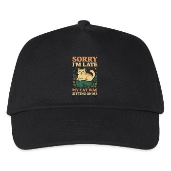 Sorry I'm Late My Cat Was Sitting On Me - Kids’ Baseball Cap - black - Front