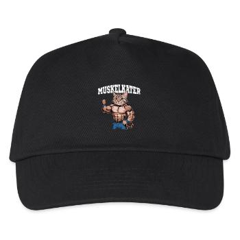 Sore Cat Funny Muscleman Fitness Humor - Kids’ Baseball Cap - black - Front