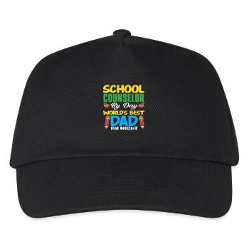 School counselor by day Best dad by night - Kids’ Baseball Cap - black - Front