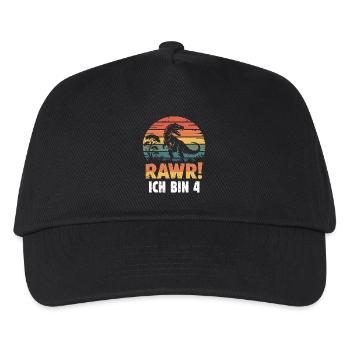 Rawr ! J’ai 4 ans - Casquette de baseball Enfant - noir - Devant
