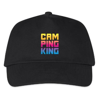 Camping King King Camper Chef Funny Sayings Fun - Kids’ Baseball Cap - black - Front