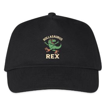 Dinosaure avec des lunettes de soleil, des balades, des patins à roulettes - Casquette de baseball Enfant - noir - Devant