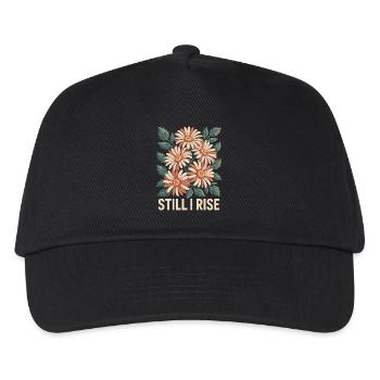 Empowerment Quote Boho Floral Design Still I Rise - Kids’ Baseball Cap - black - Front