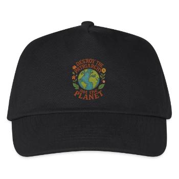 Zerstöre das Patriarchat, nicht den Planeten Öko-Feministin - Kinder Basecap - Schwarz - Vorne