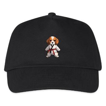 Karate Beagle: Cute dog in combat gear - Kids’ Baseball Cap - black - Front