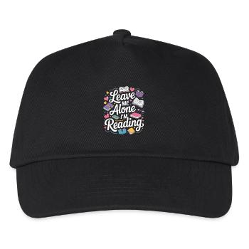 Lass mich alleine, ich lese! Bücherwurm Lesen - Kinder Basecap - Schwarz - Vorne