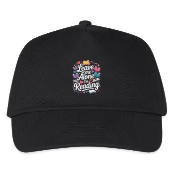 Lass mich alleine, ich lese! Bücherwurm Lesen - Kinder Basecap - Schwarz - Vorne