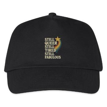 Queer Tired Lgbtq Humor Burnout Pride Pastel - Kinder Basecap - Schwarz - Vorne