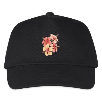 Exotische Hibiskusblumen Inspiration - Kinder Basecap - Schwarz - Vorne