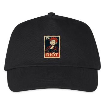 Punk Frau mit roter Frisur - Kinder Basecap - Schwarz - Vorne