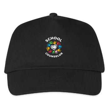 School Counselor Heart Handprints - Kids’ Baseball Cap - black - Front