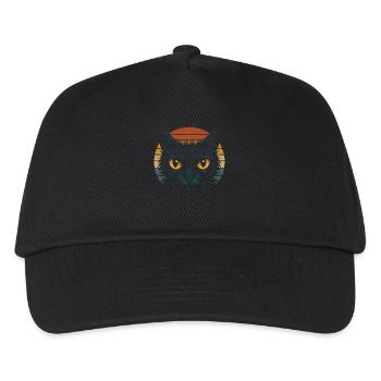 Yellow Cat Eyes Retro Sunset Cat Vintage - Kids’ Baseball Cap - black - Front