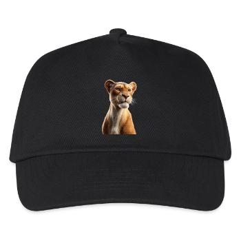 Löwin Lioness Mom Löwe Löwinnen Mama Wilde Löwen - Kinder Basecap - Schwarz - Vorne