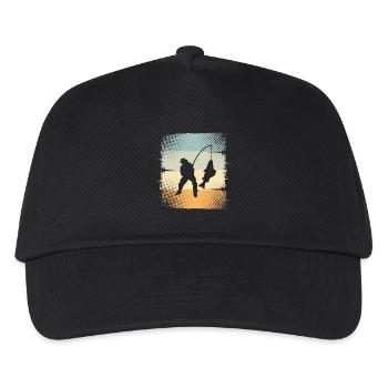 Angeln - Kinder Basecap - Schwarz - Vorne