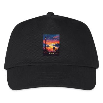 Evening atmosphere in the Netherlands with windmills - Kids’ Baseball Cap - black - Front