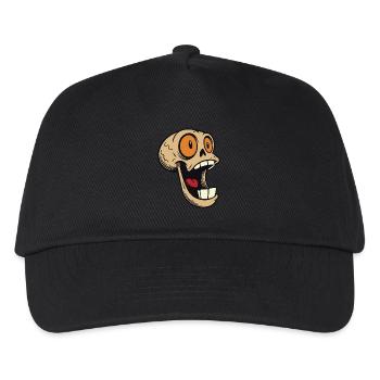 Lachender Totenkopf mit großen Augen - Kinder Basecap - Schwarz - Vorne