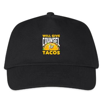 School counselor gives advice for tacos - Kids’ Baseball Cap - black - Front