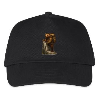 Grizzly Bär Wandern - Kinder Basecap - Schwarz - Vorne