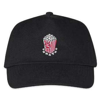 Frisches Popcorn - knusprig, lecker - Geschenk - Kinder Basecap - Schwarz - Vorne