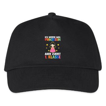 Prinzessin Erste Klasse Einschulung Schulkind - Kinder Basecap - Schwarz - Vorne