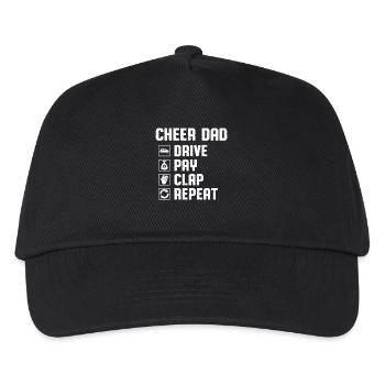 Cheer Dad Drive Pay Clap Repeat - Kids’ Baseball Cap - black - Front