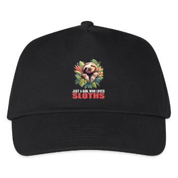 Faultiere Faultier - Kinder Basecap - Schwarz - Vorne