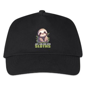 Faultiere Faultier - Kinder Basecap - Schwarz - Vorne