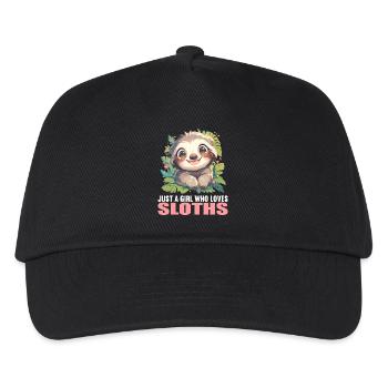 Faultiere Faultier - Kinder Basecap - Schwarz - Vorne
