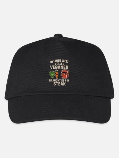 In einer Welt voller Veganer – Steak Shirt - Kinder Basecap - Schwarz