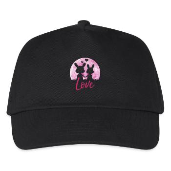 Bunny love - Valentine's Day Geschenk - Kinder Basecap - Schwarz - Vorne