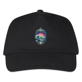 Vagues fascinantes et lever de soleil dans le - Casquette de baseball Enfant - noir - Devant