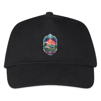 Waves And Sunrise Artwork - Kids’ Baseball Cap - black - Front