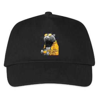 Mürrische Katze mit Kaffee und dem Spruch - Kinder Basecap - Schwarz - Vorne
